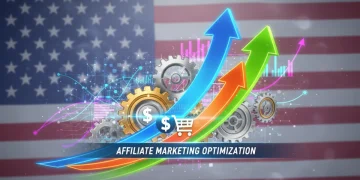 Digital graphic showing growth in affiliate conversions for US marketers.