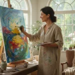 Person enjoying a creative hobby, enhancing life quality.
