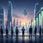 Futuristic digital landscape illustrating the growth of affiliate marketing in 2026 for US publishers.