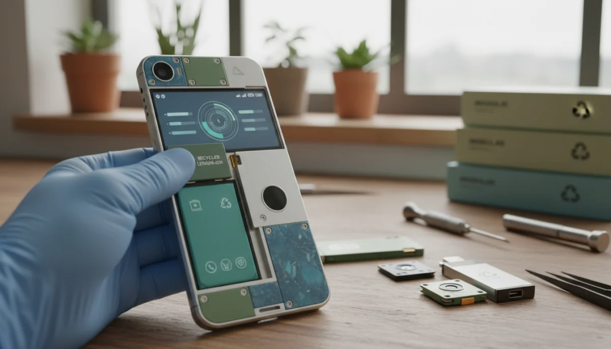 Modular smartphone with easily replaceable, eco-friendly components
