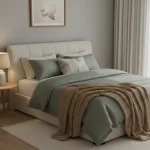 Serene bedroom with comfortable bed and soft lighting for optimal sleep
