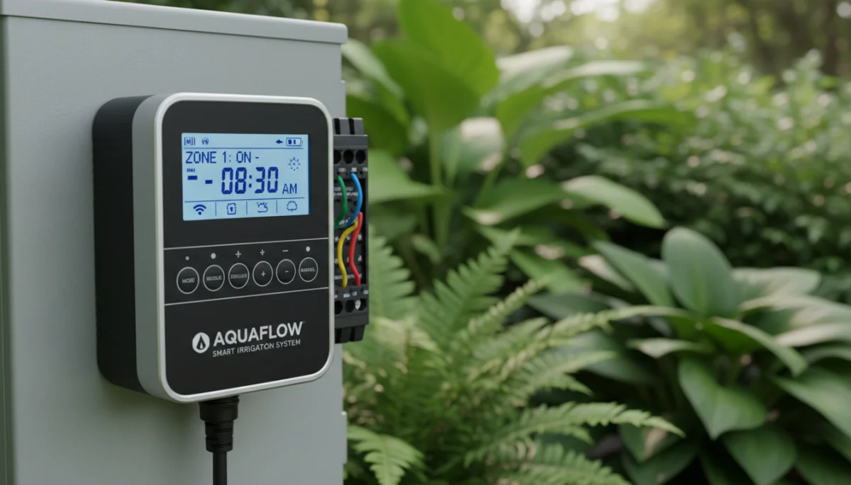 Smart irrigation controller unit with digital display and connections