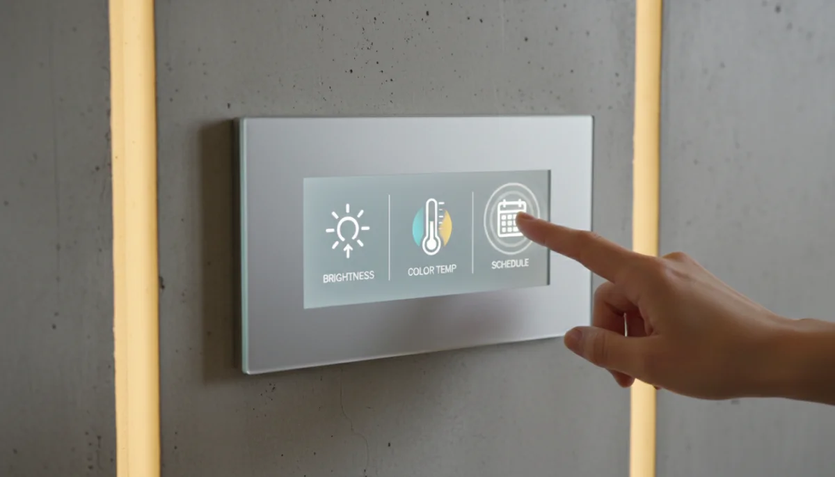 Smart lighting control panel with touch interface