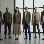 Models wearing durable, timeless apparel from US brands committed to longevity