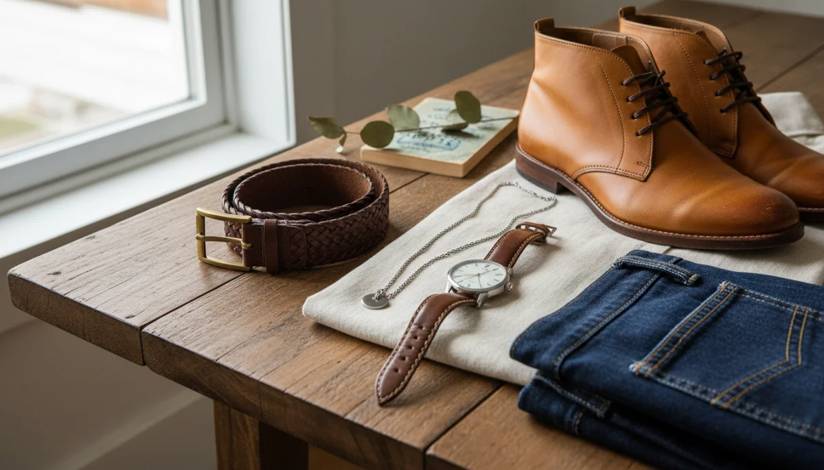 Collection of versatile accessories for enhancing a capsule wardrobe