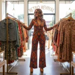2026 Vintage Fashion Trends: US Boutiques Resurgence Woman in vintage fashion exploring a boutique in 2026